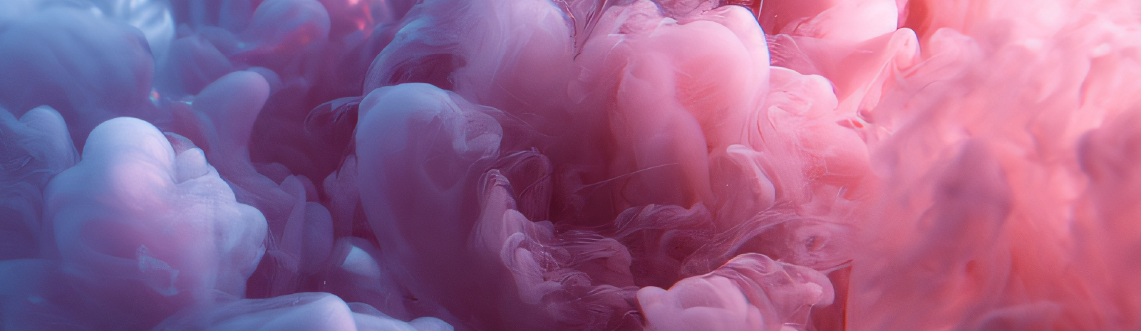 Young person with headphones on looking forward with abstract blue and yellow wave behind them