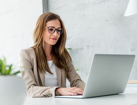 woman working on laptop