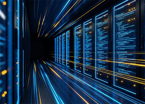 A server storage room