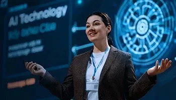 A woman making a business presentation