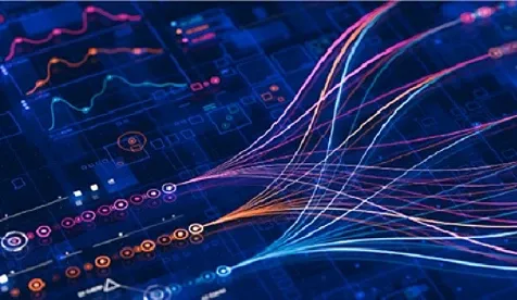 A conceptual image depicting the data transmission