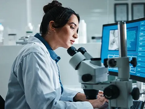 A lab technician at work