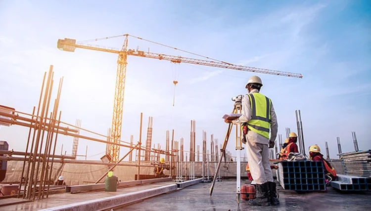 A man in construction work place