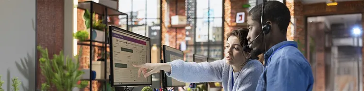 a customer care executive training another executive