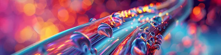 A vibrant abstract flowing tube-like image, glowing highlights with translucent horns coming out.