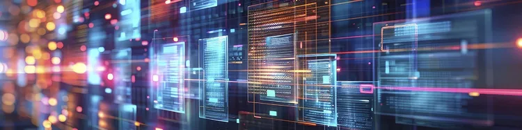 An abstract digital rectangular lines on a side wall