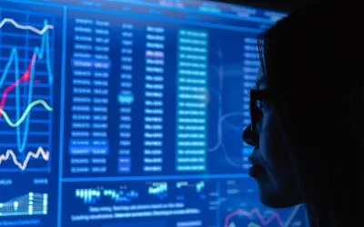 A woman checking at stock