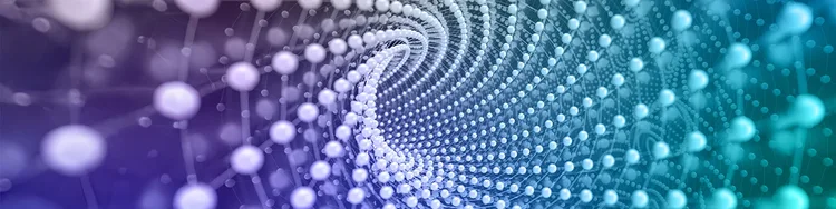 A tunnel made up of glowing light balls connected together