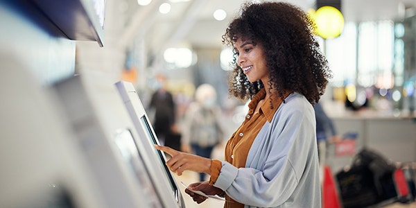 A person using a touch screen