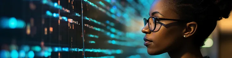 A person interacting with a digital screen