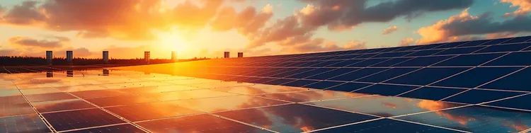 Formation of solar plant with number of panels.