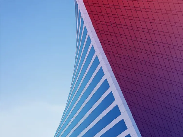 Abstract image of side view of a building structure