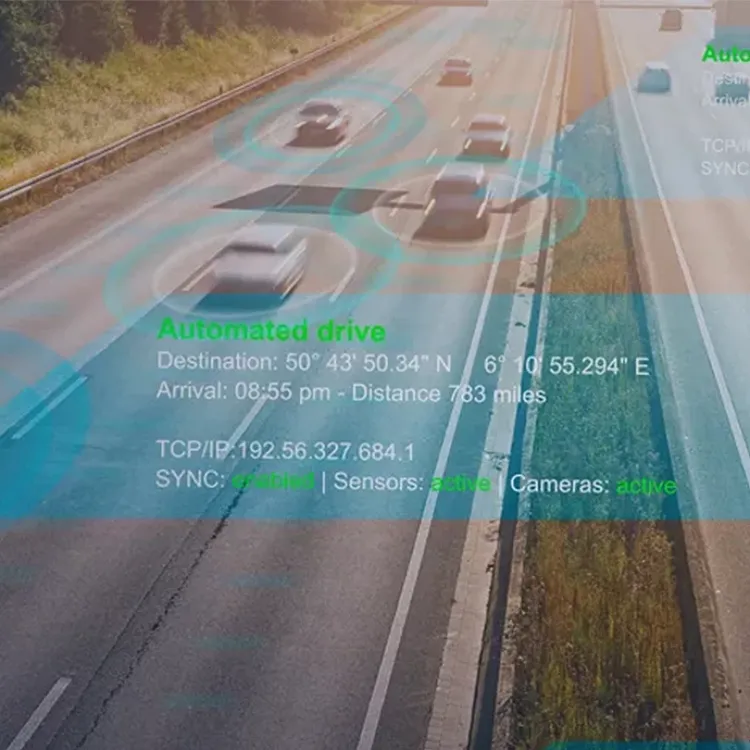 An AI showing information of cars running on a highway