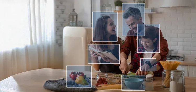 Blue digital lines forming waves