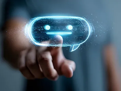 A finger pressing a see through face icon.