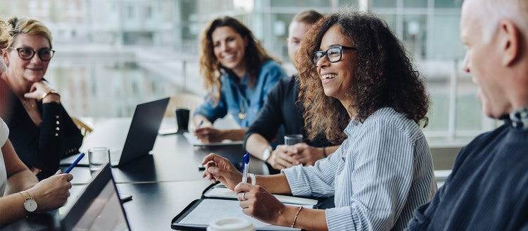 people at a call center