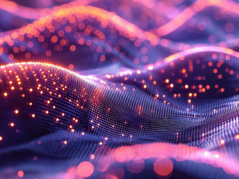 digital waves of purple and red