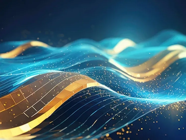 azure and gold waves