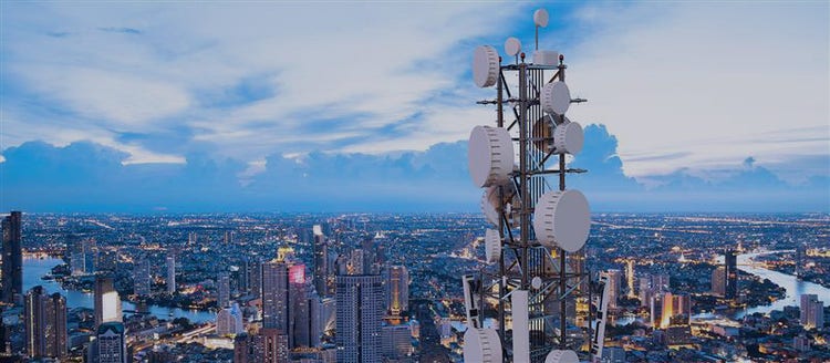 Top section of telecommunication tower.