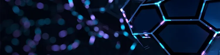 abstract hexagon blue light