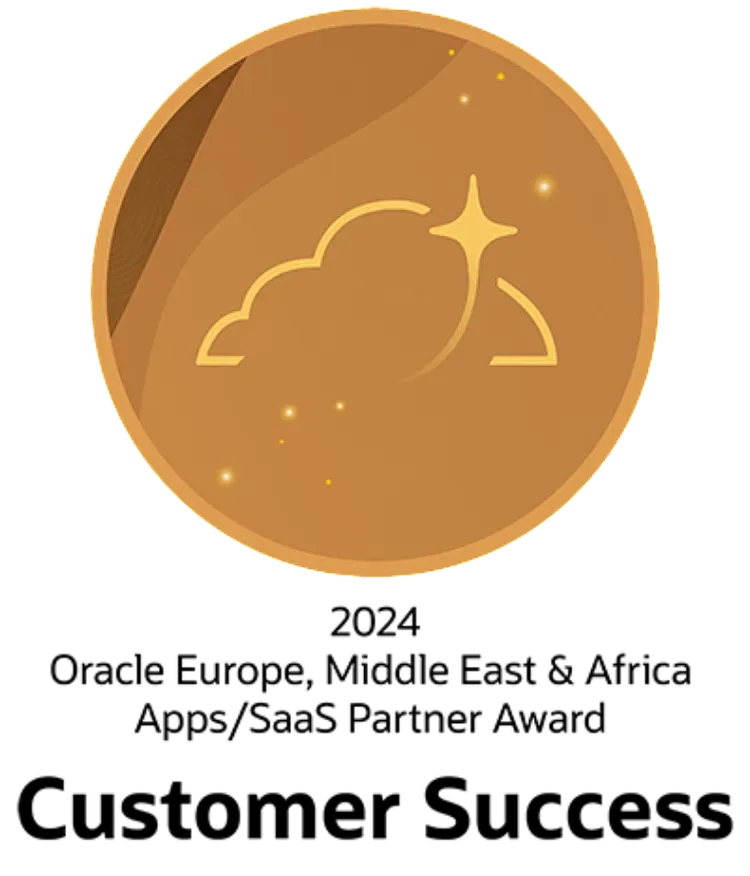 Oracle Applications/SaaS EMEA Customer Success Partner Award badge