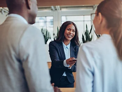 man and women are discussing