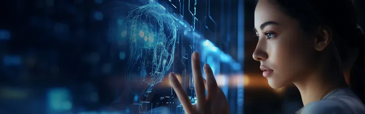 A women touching the digital display