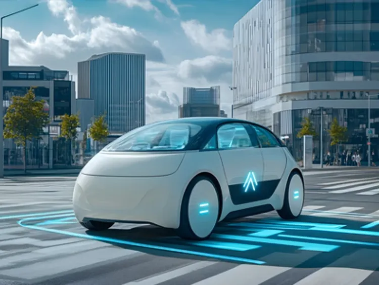 An autonomous futuristic car.