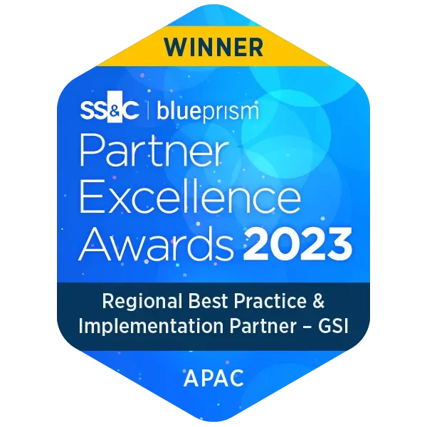 SS&C Blue Prism 2023 – Regional Best Practice & Implementation Partner badge
